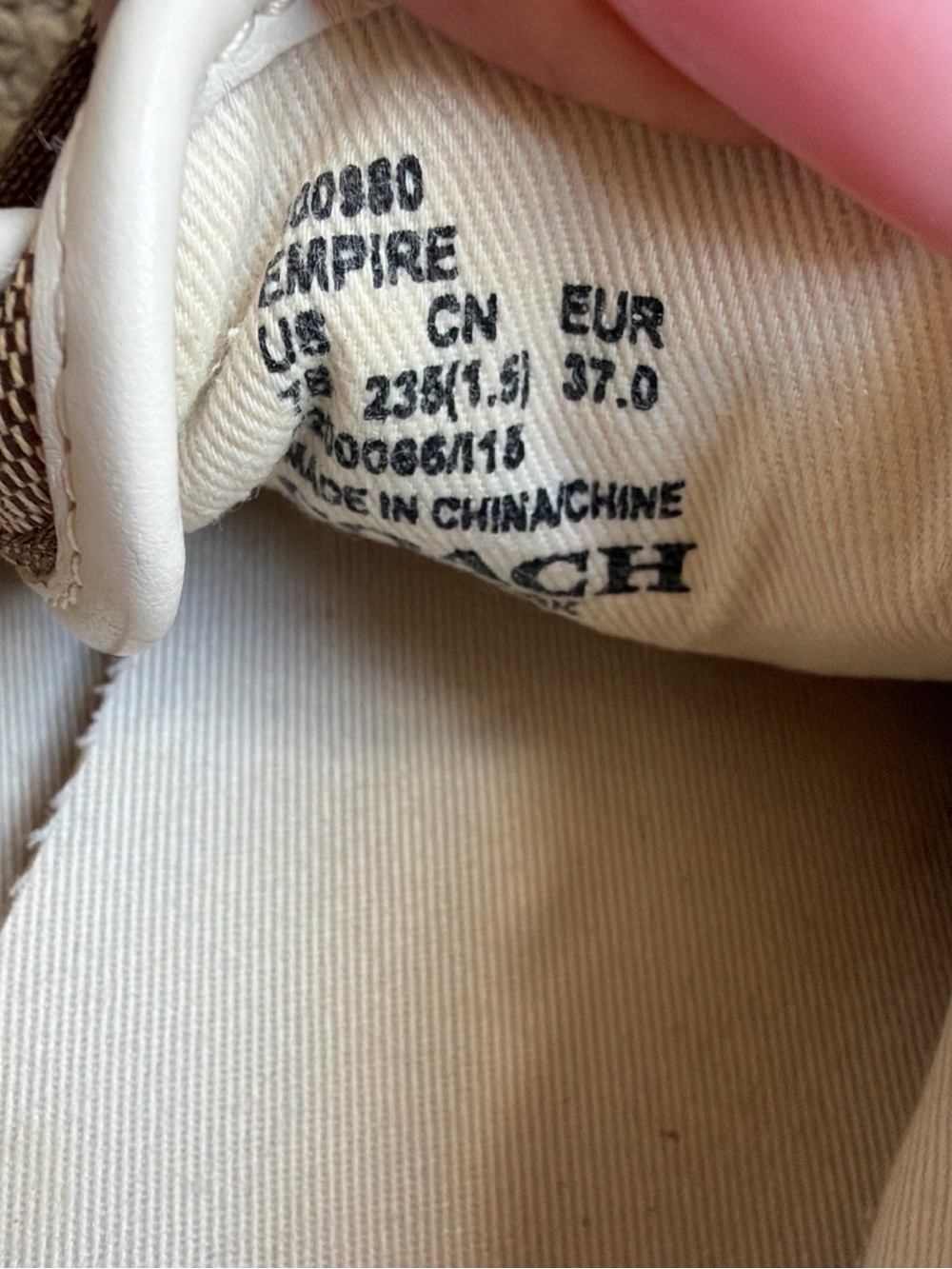 Coach Tan Signature Canvas Low-Top Sneakers with White Accents - Picture 6 of 7
